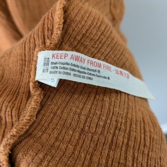 Free People Dress Women's S Brown Tan Midi V-Neck Strappy Back Beach Cotton - Picture 4 of 9